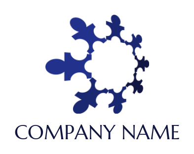 community logo template jigsaw puzzle people forming lattice