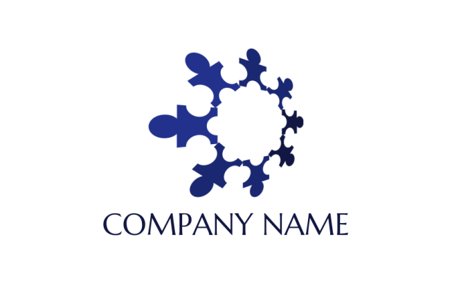 community logo template jigsaw puzzle people forming lattice