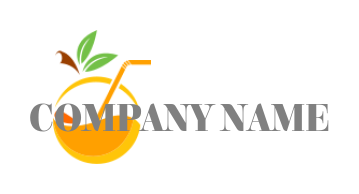 Juice in orange fruit with straw