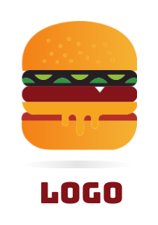 make a food logo icon juicy burger with cheese