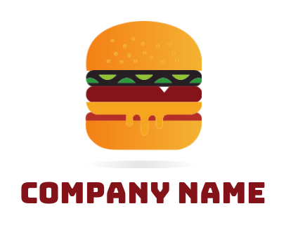 make a food logo icon juicy burger with cheese