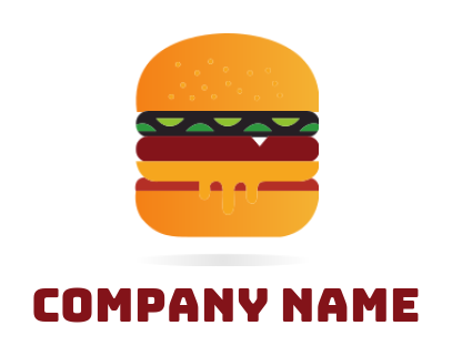 food logo icon juicy burger with cheese - logodesign.net