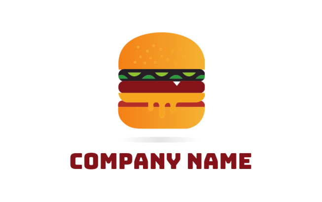 food logo icon juicy burger with cheese - logodesign.net