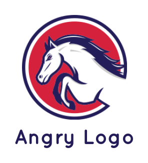 design an animal logo jumping horse in circle