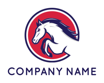 design an animal logo jumping horse in circle - logodesign.net