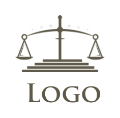 law firm logo maker justice balance with base 