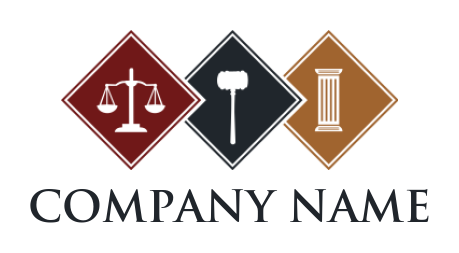 create a law firm logo court justice inside rhombus - logodesign.net