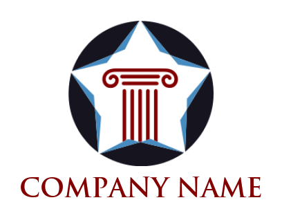 make a law firm logo justice pillar in star