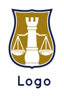 law firm logo maker justice scale on rook - logodesign.net