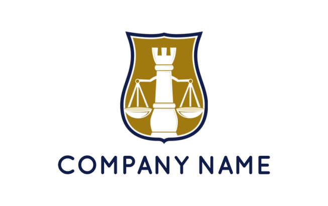 law firm logo maker justice scale on rook - logodesign.net