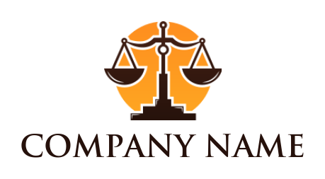 create a law firm logo justice scales and yellow circle - logodesign.net