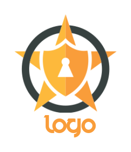 security logo keyhole in shield star and circle
