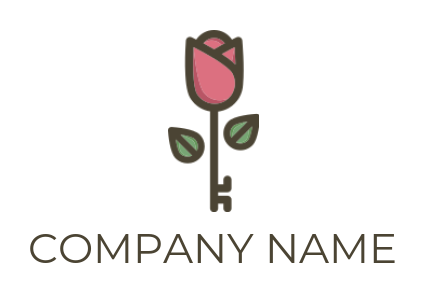 beauty logo key incorporated with flower