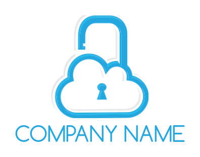 create a security logo of a key lock in cloud