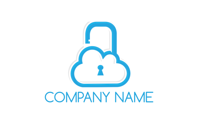 create a security logo of a key lock in cloud