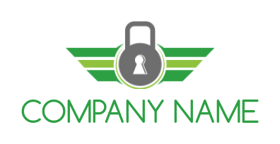 generate a security logo of key lock with wings