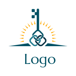design an insurance logo key with sunrise