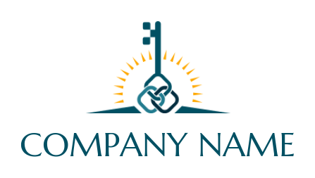 design an insurance logo key with sunrise