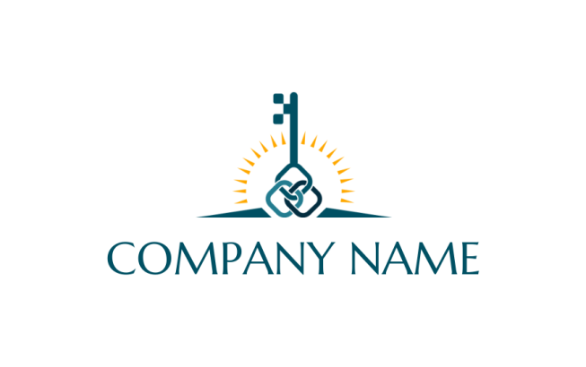 design an insurance logo key with sunrise | Logo Template by LogoDesign.Net