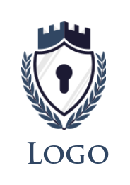 security logo keyhole in shield fort laurels