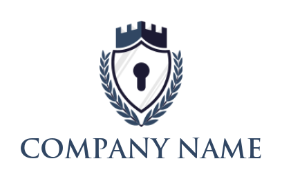 security logo keyhole in shield fort laurels