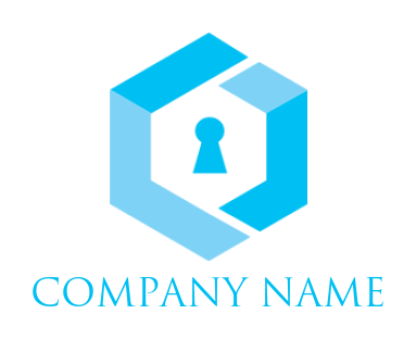 storage logo maker keyhole inside hexagon - logodesign.net