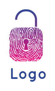 security logo keyhole padlock with fingerprint