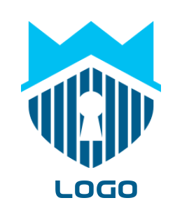 make a storage logo keyhole with crown in shield