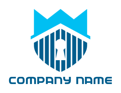 make a storage logo keyhole with crown in shield