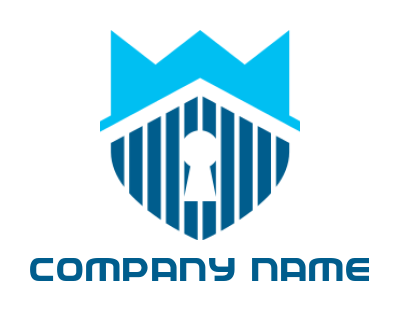 storage logo icon keyhole with crown in shield - logodesign.net