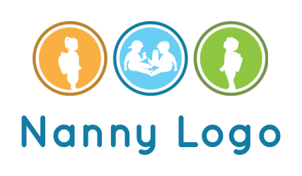 create a childcare logo kids inside the circles