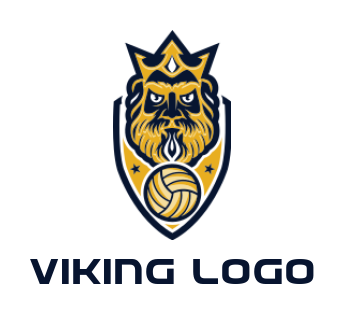 sports logo template king with basketball in shield with stars 