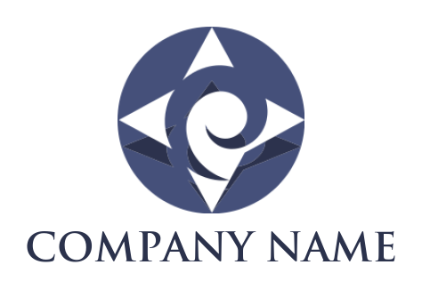 arts logo template koru in star and circle