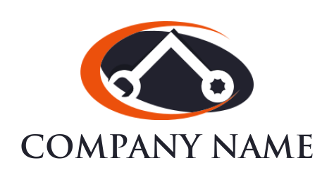 auto repair logo L shape wrench in swoosh