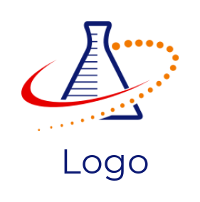 research logo icon lab glass with swoosh - logodesign.net