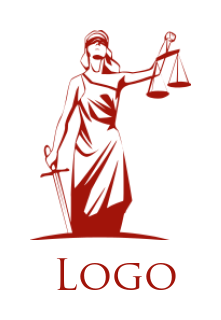 generate an attorney logo lady justice holding scale and sword 