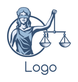 make an attorney logo of lady justice in circle