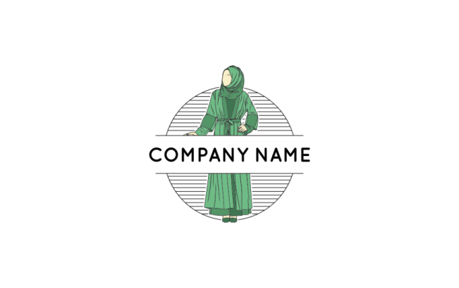 fashion logo lady wearing hijab clothing