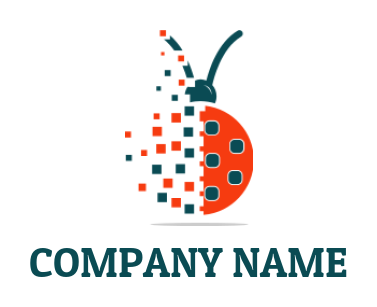 make an IT logo ladybug with pixels - logodesign.net