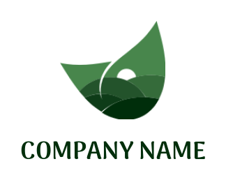 make a landscape logo landscape inside leaves