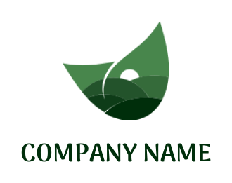 landscape logo icon landscape inside leaves - logodesign.net