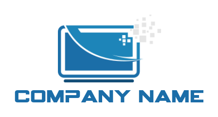 make an IT logo laptop with pixels swoosh LCD