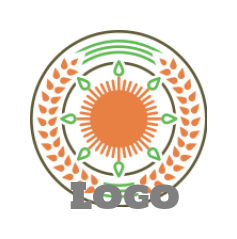 laurel wreath inside the emblem with sun and leaves 