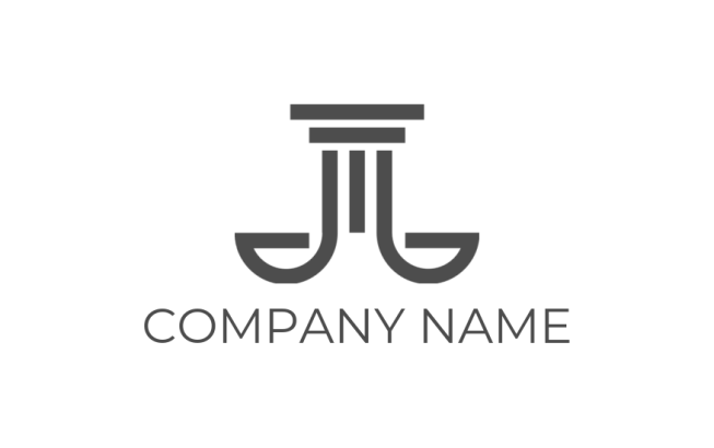 design a law firm logo pillar with justice scales