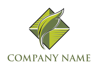 create nature logo of leaf and rhombus