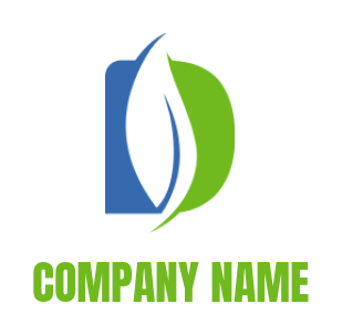 Create a Letter D logo leaf inside letter D