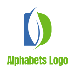Create a Letter D logo leaf inside letter D