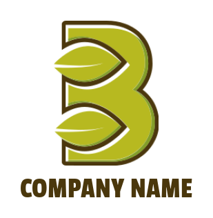 Letter B logo online leaf inside letter B