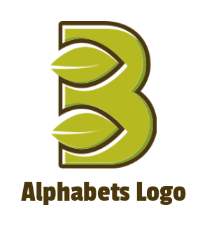 Letter B logo online leaf inside letter B