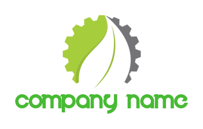 make an engineering logo leaf inside the gear
